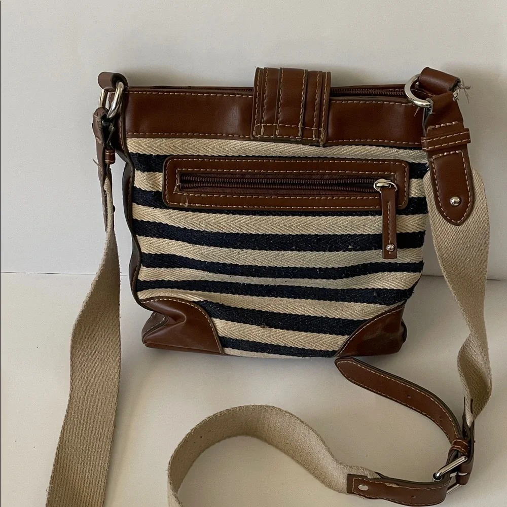 Chaps Navy Striped Crossbody - Picture 4 of 4